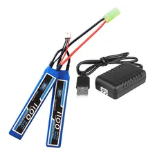 Bateria Lipoly 7.4 1100mah Airsoft Eletrica + Carregador B3 Foto mini 1