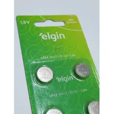 Bateria Lr54 Ag10 Lr1130 Elgin Pilha Alcalina 5 Cartelas Foto mini  3