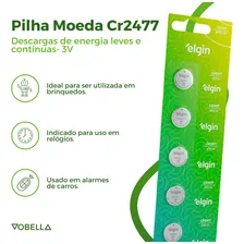 Bateria Moeda Cr2477 3v Pilha Lithium Elgin Com 5 Unidades Foto mini 2
