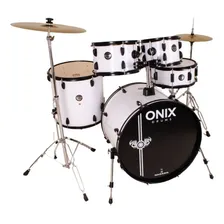 Bateria Nagano Onix Skinny 20 Banco + Ferragens + Pratos Cor Rock White Foto mini  2