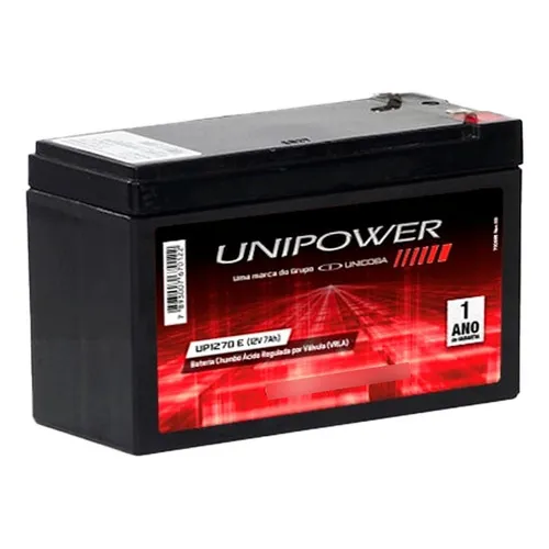 Bateria Para Nobreak Alarme Cerca Elétrica Unipower 12v 7ah Foto 1