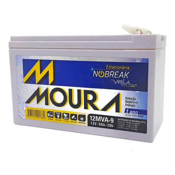 Bateria para Nobreak Moura 12MVA9 12V 9ah Foto 1