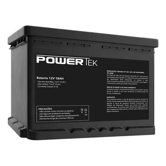 Bateria Powertek- Multiuso 12v 18ah - En017 Foto 1
