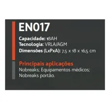 Bateria Powertek- Multiuso 12v 18ah - En017 Foto mini 2
