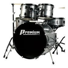 Bateria Premium Dx722 Cinza Chumbo Completa Prato E Banco Foto mini 2
