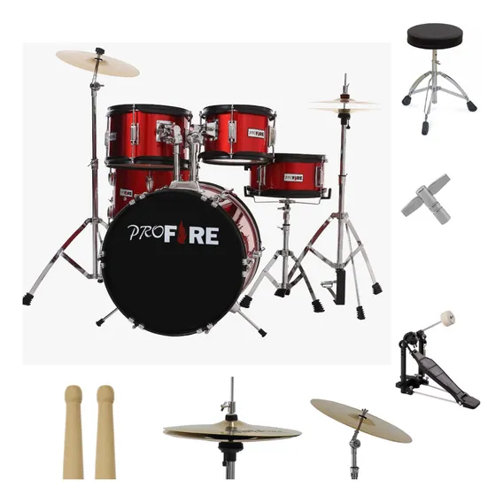 Bateria Profissional Bumbo 16' Completa P/ Infanto Juvenil Foto 1
