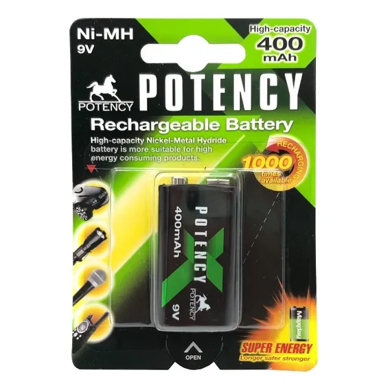 Bateria Recarregável 9v 400mah Ni-mh Foto 1