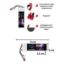 Bateria Recarregável Lipo 3s 11.1v Rc Plug T 3000 Mah 45c Wltoys Mjx Jjrc Automodelo Barco Avião Aero Foto mini  2