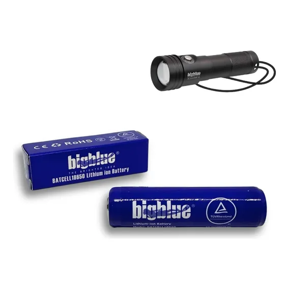 Bateria Recarregável Para Lanterna Mergulho Bigblue 18650-G Foto 1
