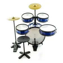 Bateria Rock Baby Am2 - Com Chimbal Banco E Baquetas Cor Azul Foto  mini 1