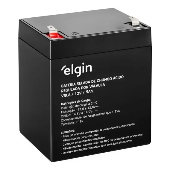 Bateria Selada 12v 5ah Vrla Agm Elgin Nobreak Sms Apc Autom Foto 1