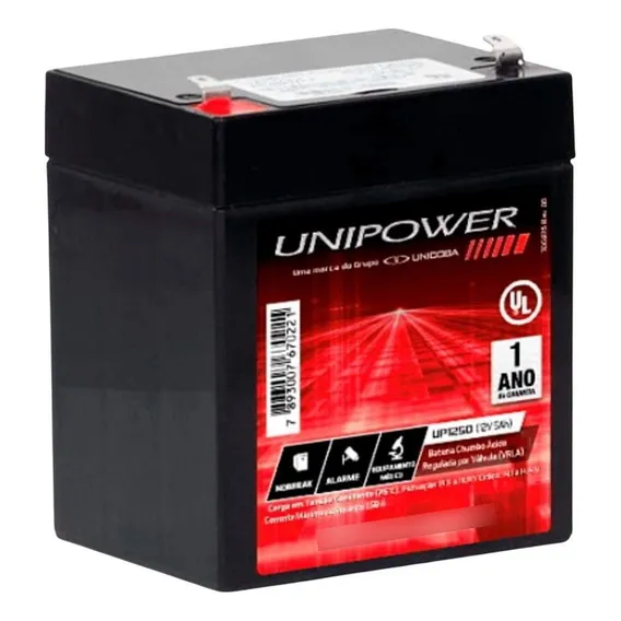 Bateria Selada Unipower Chumbo Ácido 12v 5ah Foto 1