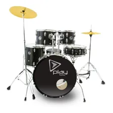 Bateria Turbo Play 22/14/12/10/14 Preta Sparkle Foto mini 1