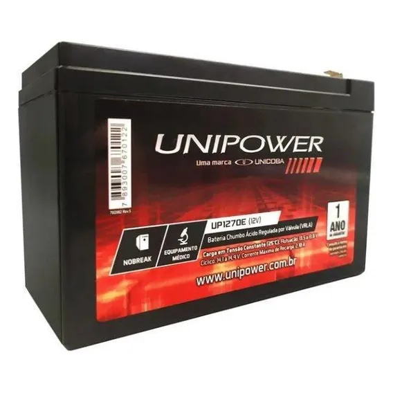 Bateria Unipower 12v 7,0ah F187 Up1270seg Ot Foto 1