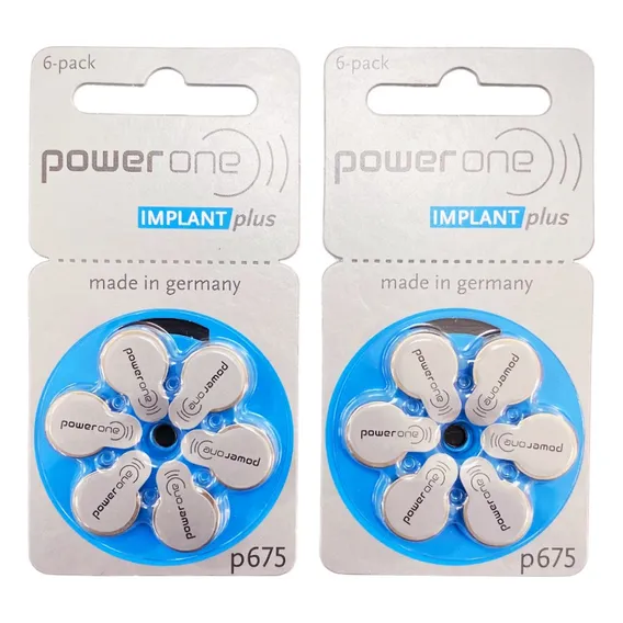 Baterias Power One Implante Coclear Implant Plus P675 12 Und Cor Prateado Foto 1