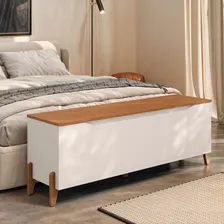 Baú Banco Sapateira Recamier Lua Cama Box Casal Organizador Para Quarto Com Tampa Articulada Foto mini 3