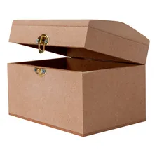 Baú Baulado Mdf Cru 13x9x8 Com Fecho/ Porta Objetos Joias Foto mini 1