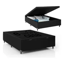 Baú Box Casal - Suede Preto Foto mini 1