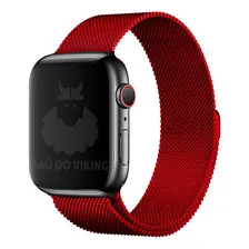 Baú do Viking Aço magnetico pulseira aço cor vermelho pulseira 42mm Foto mini 1