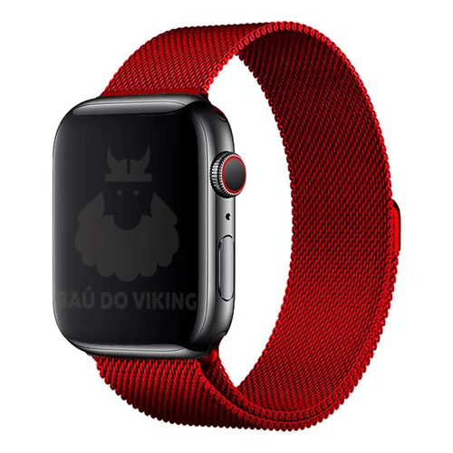 Baú do Viking Aço magnetico pulseira aço cor vermelho pulseira 42mm Foto 1