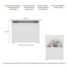Baú Organizador Caixa De Brinquedos Multimóveis Branco Foto mini  3