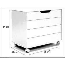 Baú Toy Matic Móveis Branco Soft - 51187 Baú de brinquedos organizador roupas infantil Foto mini  2