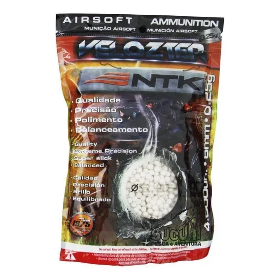 Bbs Munição 6mm Airsoft 0,25g 4.000 Uni Velozter Foto 1