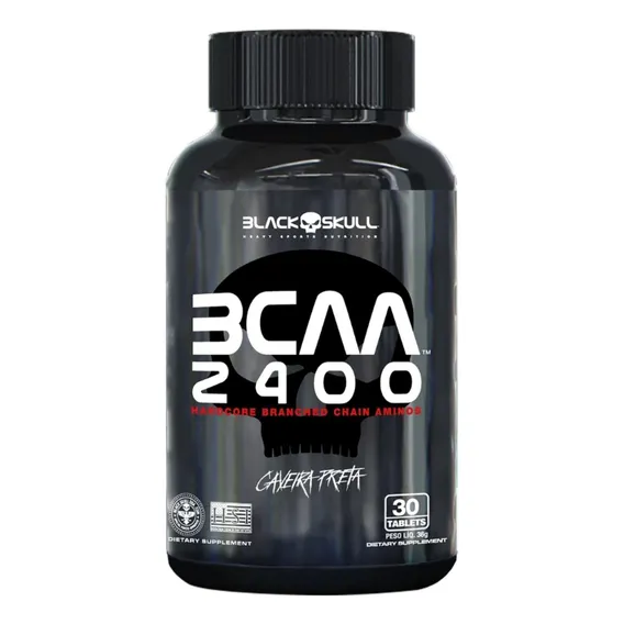 Bcaa 2400 30 Cápsulas Caveira Preta Black Skull Foto 1