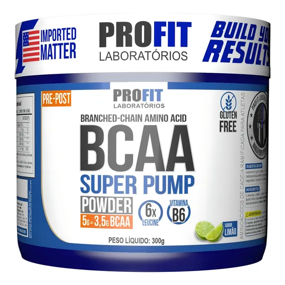 Bcaa 6:1:1 Em Pó Super Pump 300g - Profit Labs Sabor Limão Foto 1