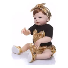 Bebê Boneca Realista Reborn Silicone Lacinho Pronta Foto mini 2