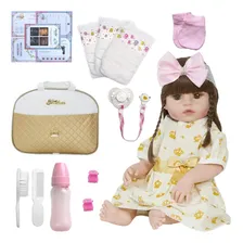 BebĂȘ Boneca Reborn Julia Corpo Inteiro Vinil Siliconado Fofa Boneca Foto mini 1