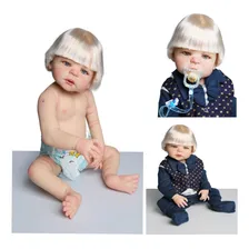 Bebê Reborn Menino Loiro Silicone 55cm Pronta Foto mini 2
