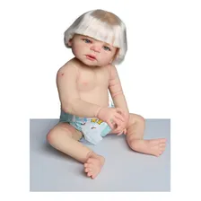 BebĂȘ Reborn Menino Loiro Silicone 55cm Pronta Foto mini 3