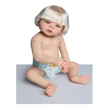 Bebê Reborn Menino Loiro Silicone 55cm Pronta Foto mini 3