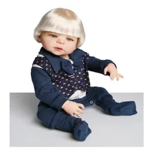 Bebê Reborn Menino Loiro Silicone 55cm Pronta Foto mini 4