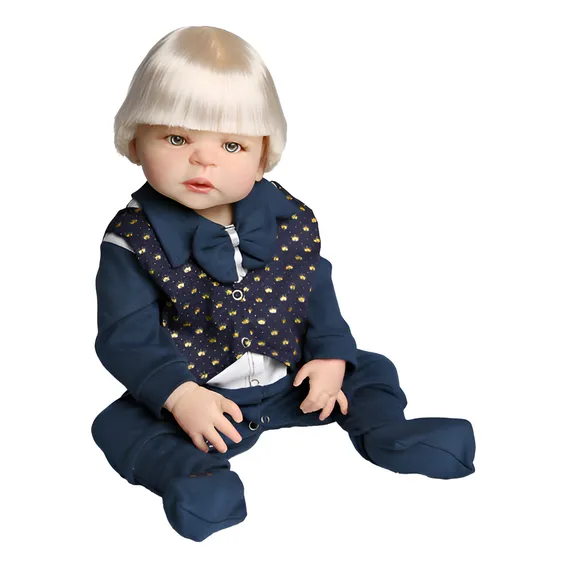 Bebê Reborn Menino Loiro Theo Corpo Silicone Realista Foto 1