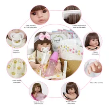 Bebê Boneca Reborn Julia Corpo Inteiro Vinil Siliconado Fofa Boneca Foto mini 4