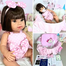 Bebê Boneca Reborn Menina 100%silicone Com Enxoval Completo Foto mini  3