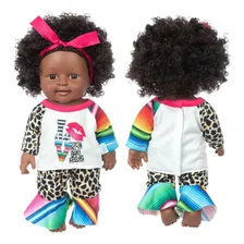 Bebe Boneca Vinil Pele Escura Cabelo Crespo Negra Foto mini 2