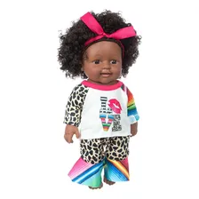 Bebe Boneca Vinil Pele Escura Cabelo Crespo Negra Foto mini 3