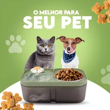 Bebedouro Comedouro Elétrico Automático Pet Cachorro Gato Cor Bebedouro Comedouro Verde 127/220v Foto mini 2