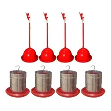 Bebedouro Pendular+ Comedouro Galvaniz. 5kg Aves (4 De Cada) Foto mini 1