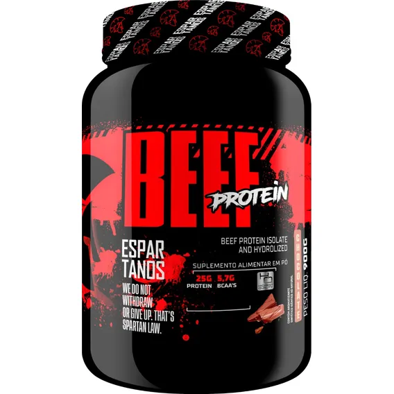 Beef Protein Isolate Hidrolized 900g Espartanos - Carnivor Sabor Chocolate Foto 1