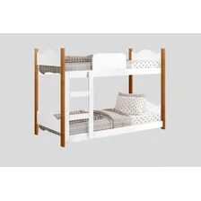 Beliche Cama Infantil Solteiro Escada Quarto Branco Marrom Gabrielli M贸veis Foto mini 3