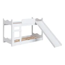 Beliche Cama Solteiro Infantil Escada Escorregador Branco Foto mini 3