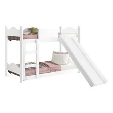 Beliche Cama Solteiro Infantil Escada Escorregador Branco Foto mini 1