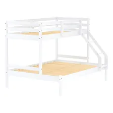 Beliche Com Cama Casal Eco Madeira Maciça Branco Foto mini 3