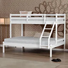 Beliche Com Cama Casal Eco Madeira Maciça Branco Foto mini 1