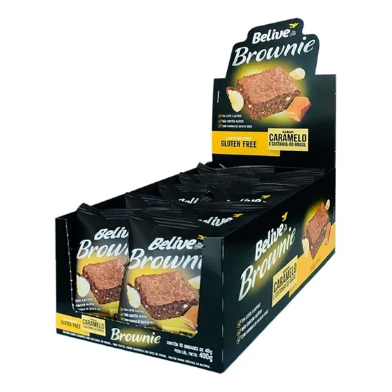 Belive Brownie Caramelo Com Castanha Do Pará 40g Dp 10 Un Foto 1