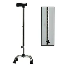 Bengala Em Aluminio Com 4 Apoios Com Regulagem De Altura Cor Prata Foto mini 3